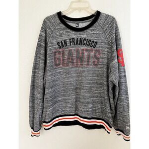 Vtg San Francisco Giants New Era Gray‎ Pullover Sweatshirt Band Hem Size XL